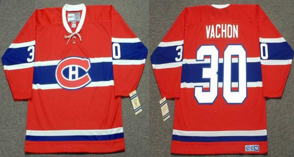 2019 Men Montreal Canadiens #30 Vachon Red CCM NHL jerseys->montreal canadiens->NHL Jersey